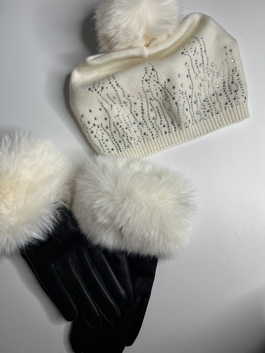 Luxury knitted sparkle pom pom hat SALE
