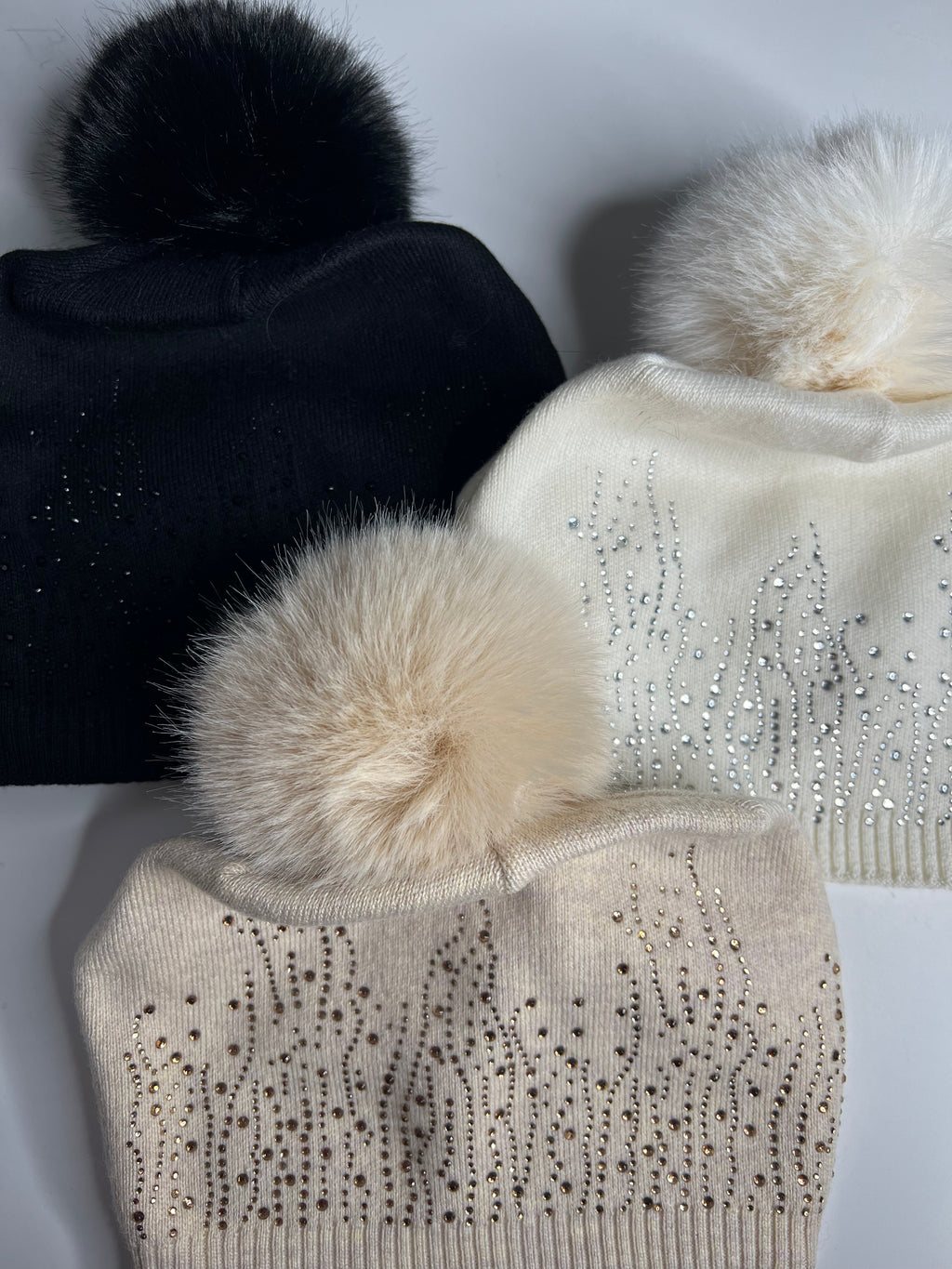 Luxury knitted sparkle pom pom hat SALE