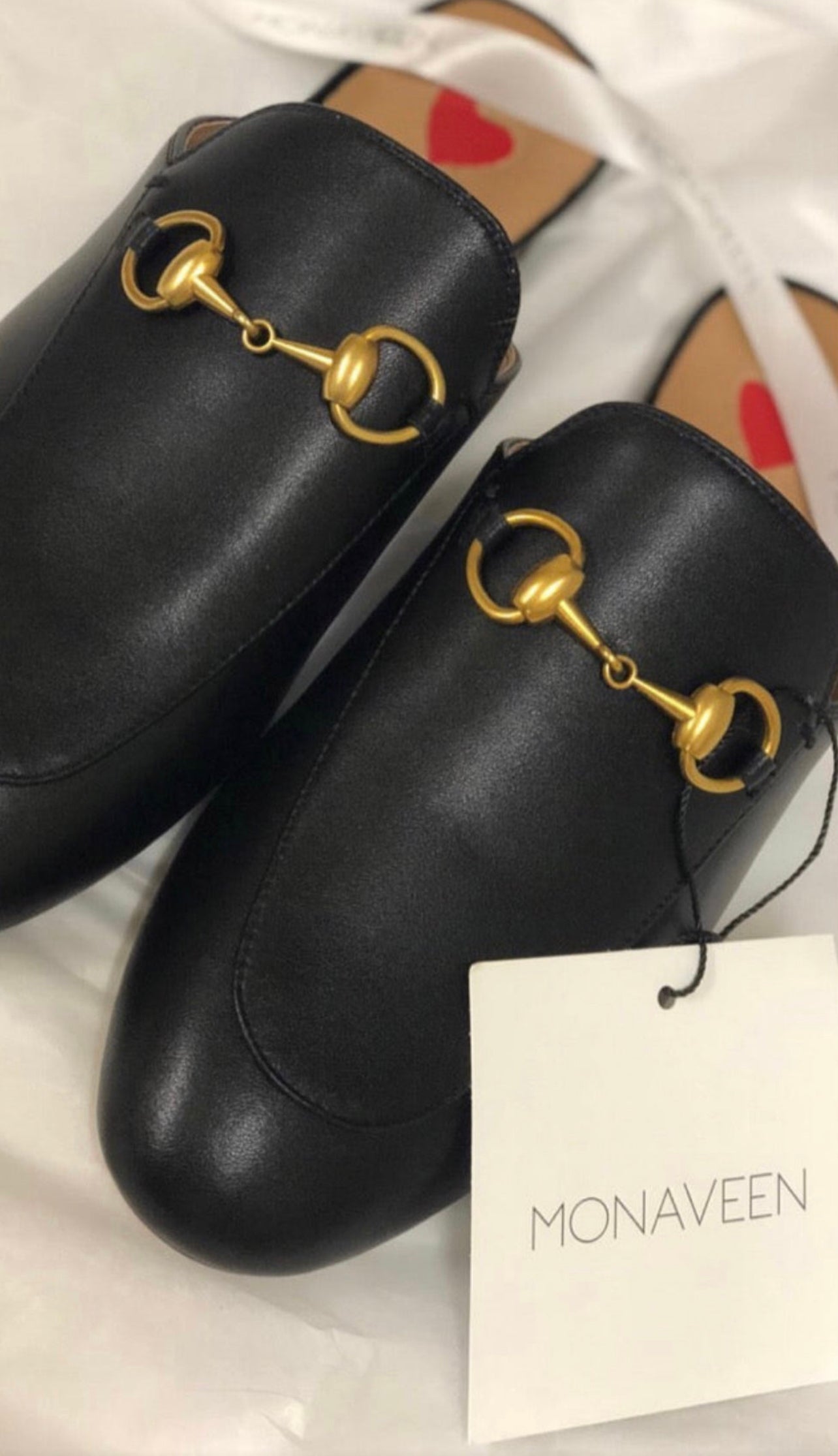 Monaveen BLACK Leather Mules