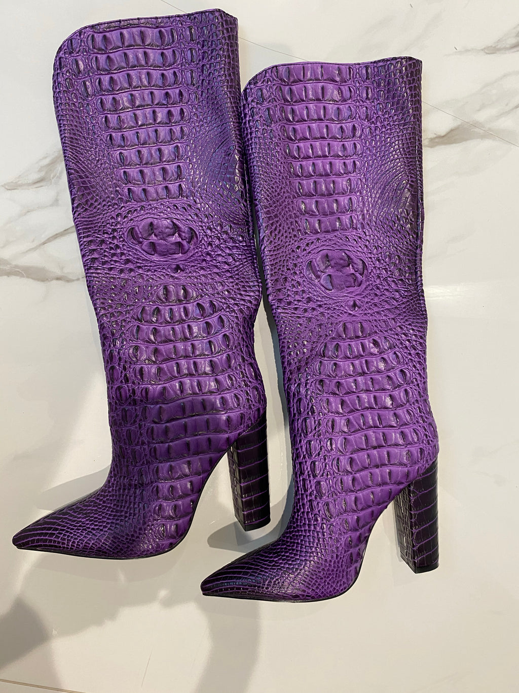 NEW IN Monaveen DALLAS Vegan crocodile leather Boot - PURPLE