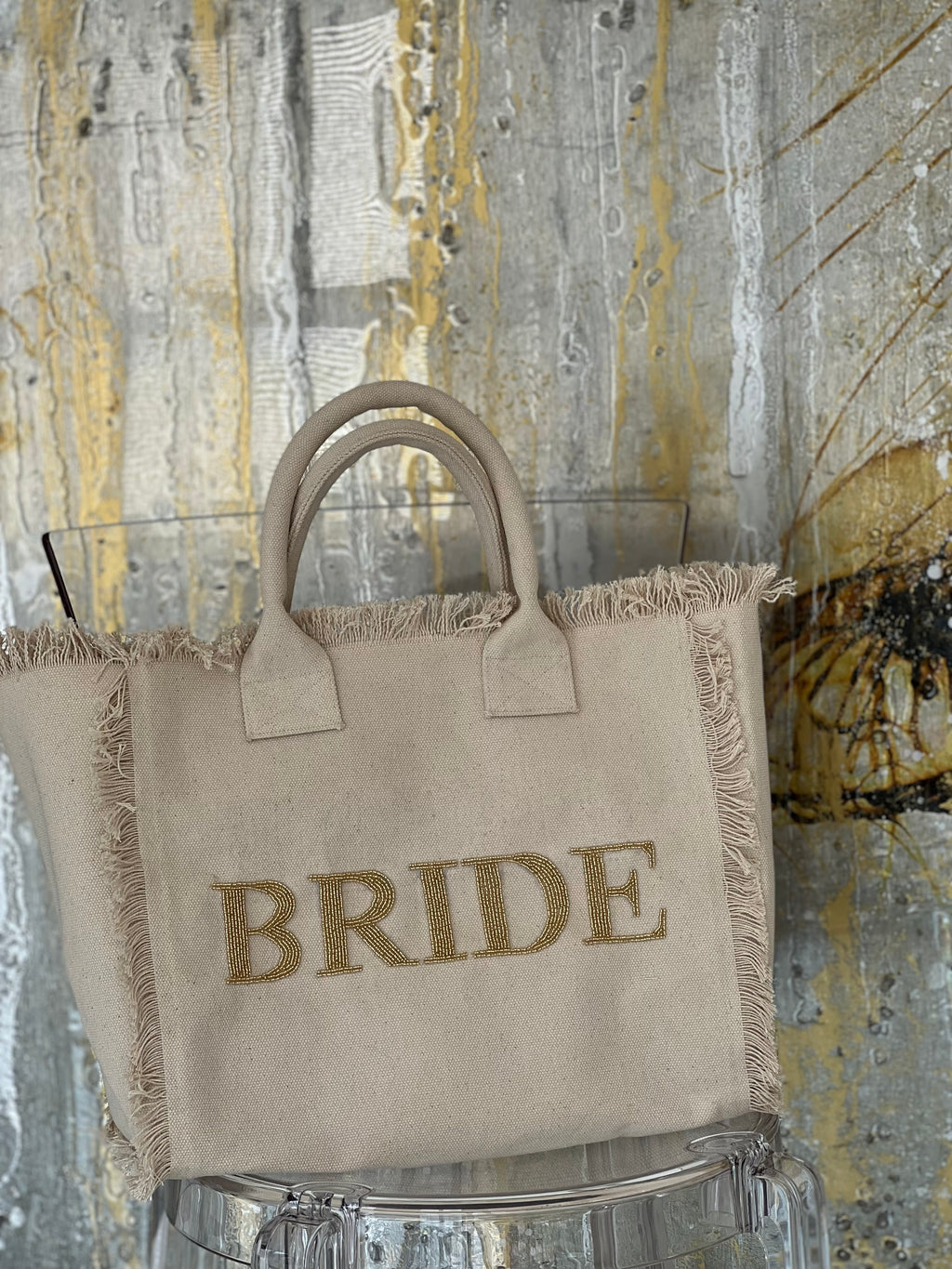 FRINGE TOTE BAG - MONOGRAM